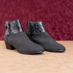 Ros Hommerson Women Riley Black Faux Leather Zip Office Dress Boots 10US EUR41